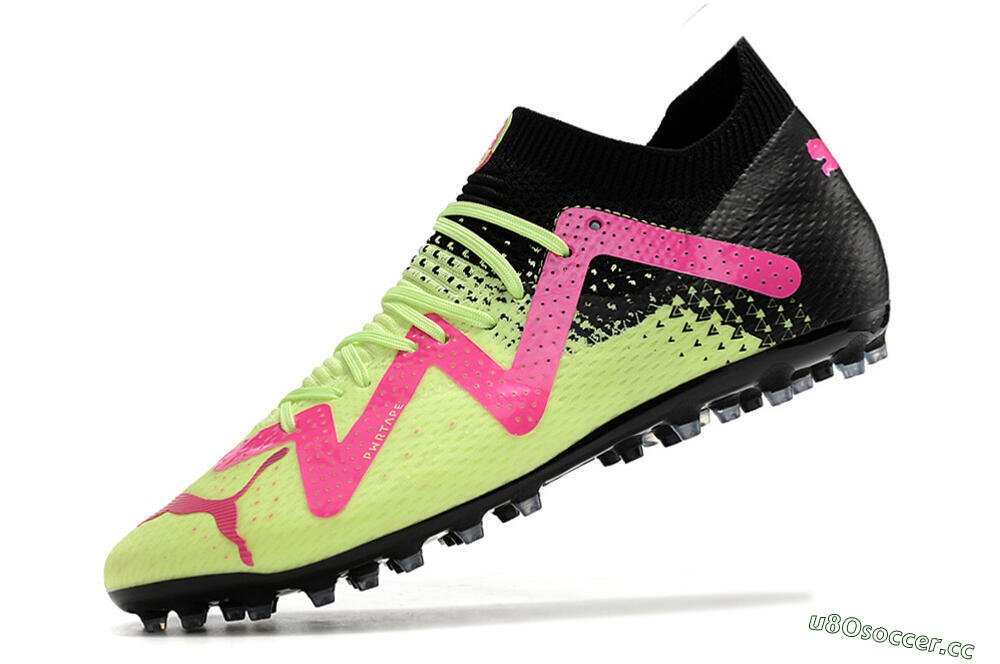 Men's Puma Future Ultimate AG Artificial Grass Low-Tops Football Boots - Yellow/Pink/Black 5