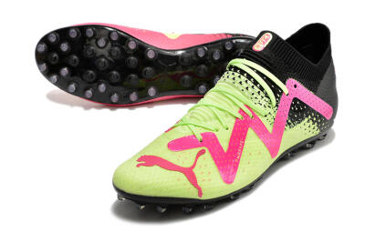 Men's Puma Future Ultimate AG Artificial Grass Low-Tops Football Boots - Yellow/Pink/Black