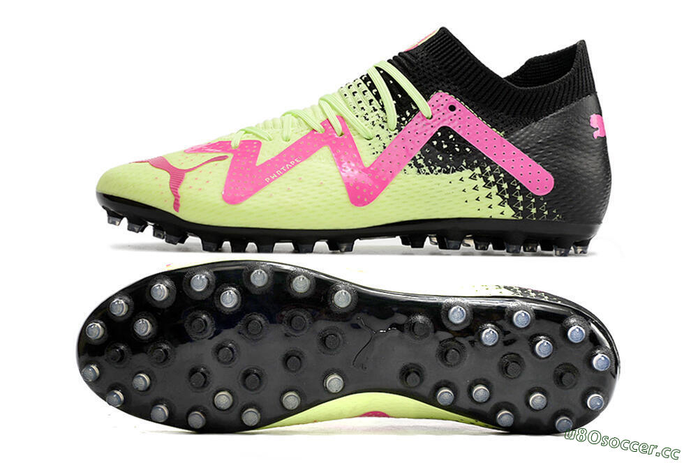 Men's Puma Future Ultimate AG Artificial Grass Low-Tops Football Boots - Yellow/Pink/Black 1