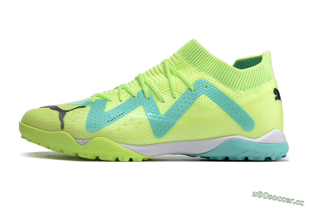 Men's Puma Future X Powercat Tokyo Match TF Artificial Turf Low-Tops Football Shoes - Green/Blue/Black 0