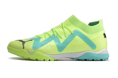 Men's Puma Future X Powercat Tokyo Match TF Artificial Turf Low-Tops Football Shoes - Green/Blue/Black