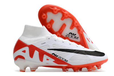 Men's Nike Air Zoom Mercurial Superfly 9 Elite AG Artificial Grass High-Tops Football Boots - White/Red/Black
