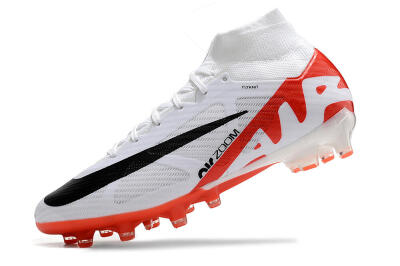 Men's Nike Air Zoom Mercurial Superfly 9 Elite AG Artificial Grass High-Tops Football Boots - White/Red/Black