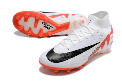 Men's Nike Air Zoom Mercurial Superfly 9 Elite AG Artificial Grass High-Tops Football Boots - White/Red/Black