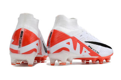 Men's Nike Air Zoom Mercurial Superfly 9 Elite AG Artificial Grass High-Tops Football Boots - White/Red/Black