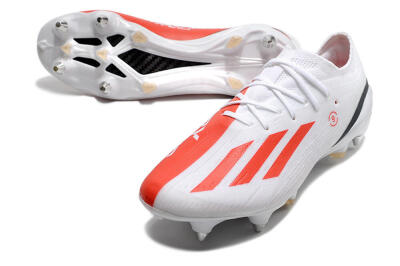 Men's Adidas X Speedportal.1 SG Soft Ground Low-Tops Football Boots - White/Orange/Black