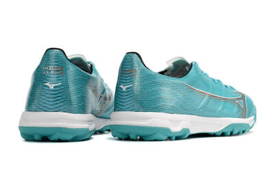 Men's Mizuno Alpha Made in Japan TF Artificial Turf Low-Tops Football Shoes - Blue/Silver/White