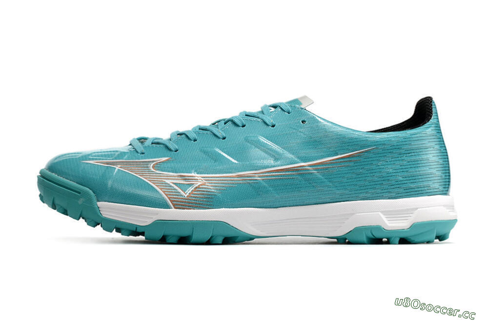 Men's Mizuno Alpha Made in Japan TF Artificial Turf Low-Tops Football Shoes - Blue/Silver/White 0