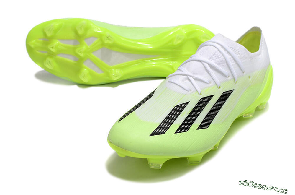 Men's Adidas X Speedportal.1 FG Firm Ground Low-Tops Football Boots - Green/Black/White 3