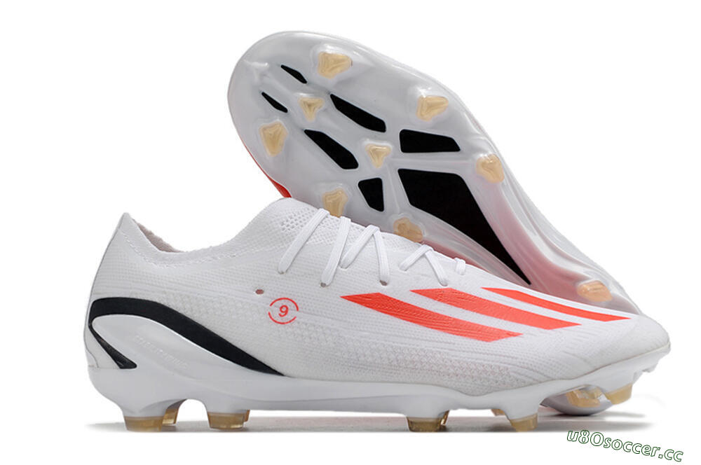 Men's Adidas X Speedportal.1 FG Firm Ground Low-Tops Football Boots - White/Orange/Black 2
