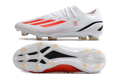 Men's Adidas X Speedportal.1 FG Firm Ground Low-Tops Football Boots - White/Orange/Black