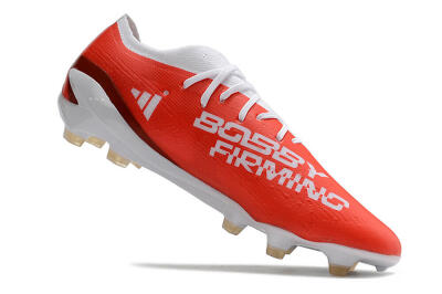Men's Adidas X Speedportal.1 FG Firm Ground Low-Tops Football Boots - White/Orange/Black