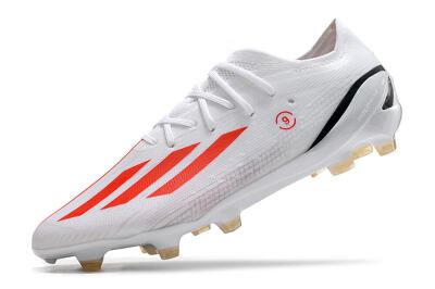 Men's Adidas X Speedportal.1 FG Firm Ground Low-Tops Football Boots - White/Orange/Black