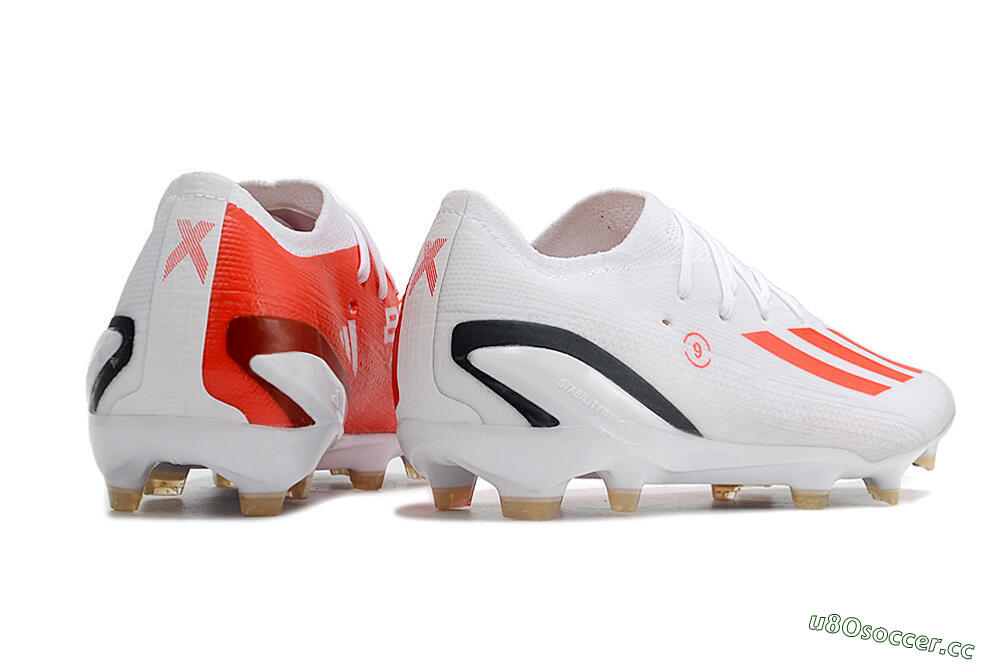 Men's Adidas X Speedportal.1 FG Firm Ground Low-Tops Football Boots - White/Orange/Black 6