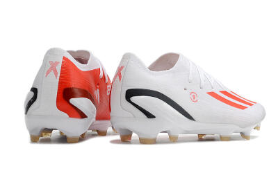Men's Adidas X Speedportal.1 FG Firm Ground Low-Tops Football Boots - White/Orange/Black