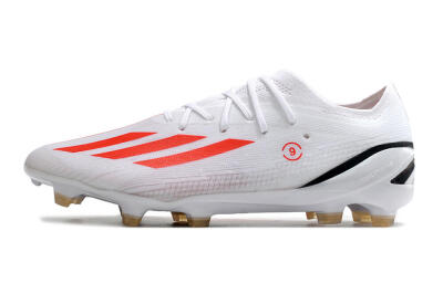 Men's Adidas X Speedportal.1 FG Firm Ground Low-Tops Football Boots - White/Orange/Black