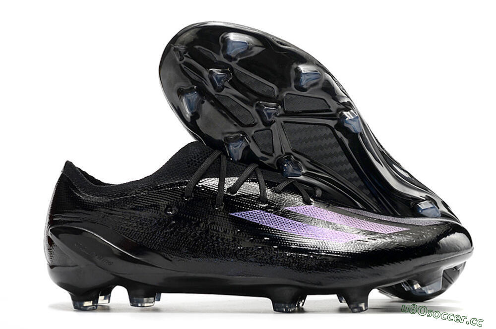 Men's Adidas X Speedportal.1 FG Firm Ground Low-Tops Football Boots - Black/Purple 2