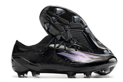 Men's Adidas X Speedportal.1 FG Firm Ground Low-Tops Football Boots - Black/Purple