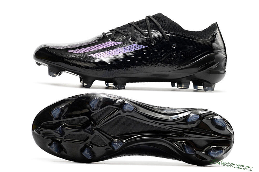 Men's Adidas X Speedportal.1 FG Firm Ground Low-Tops Football Boots - Black/Purple 1