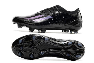 Men's Adidas X Speedportal.1 FG Firm Ground Low-Tops Football Boots - Black/Purple