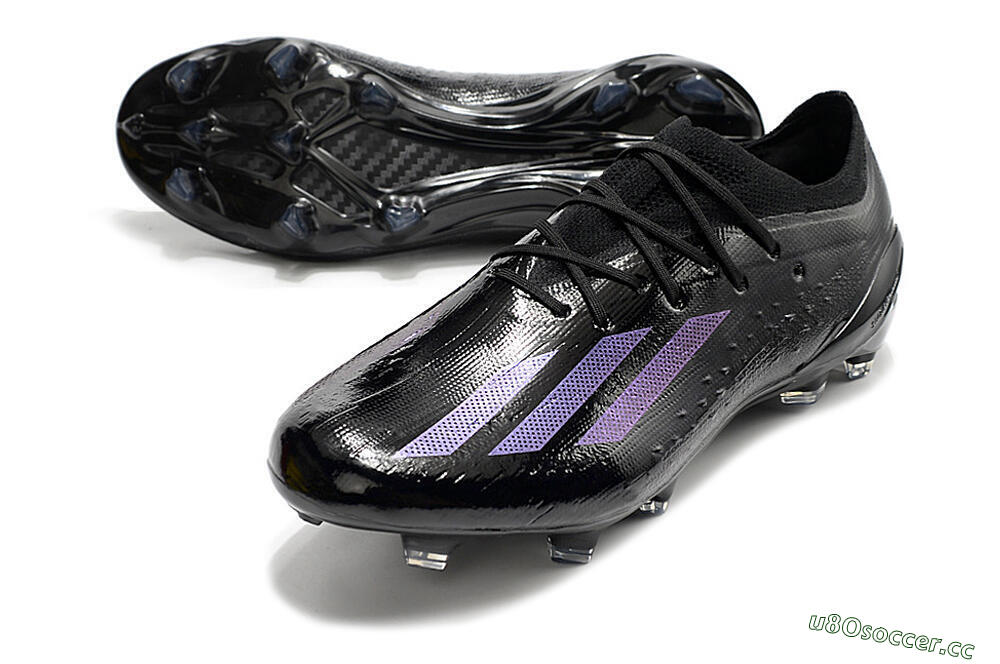 Men's Adidas X Speedportal.1 FG Firm Ground Low-Tops Football Boots - Black/Purple 3