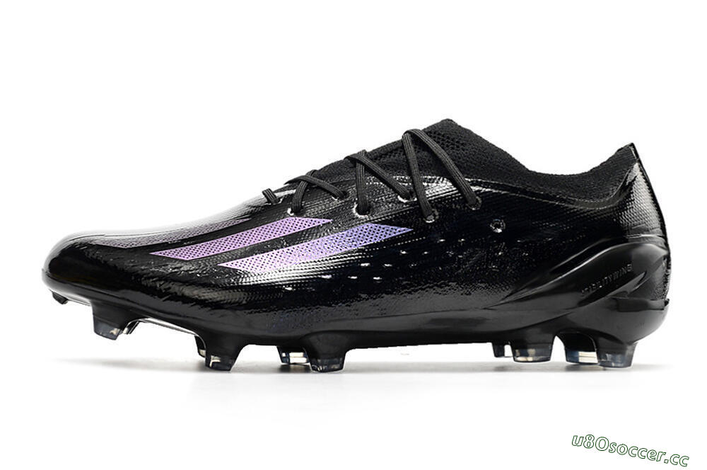 Men's Adidas X Speedportal.1 FG Firm Ground Low-Tops Football Boots - Black/Purple 0