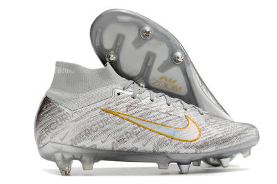 Men's Nike Air Zoom Mercurial Superfly 9 Elite SG Soft Ground High-Tops Football Boots - Sliver/Orange