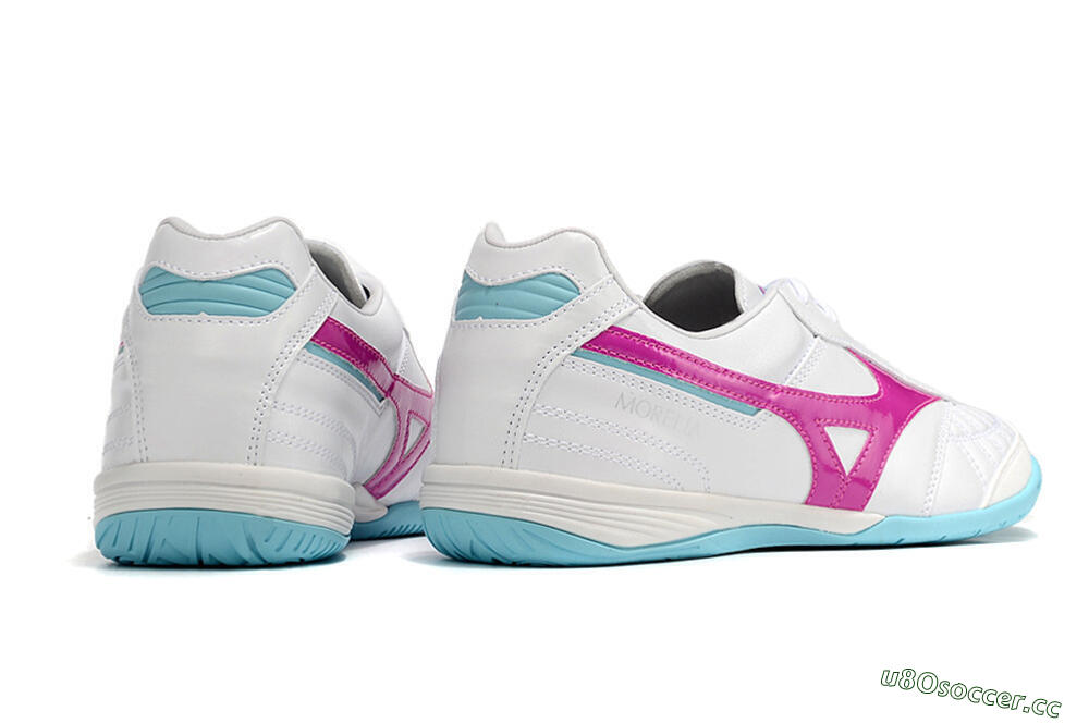 Men's Mizuno Morelia Sala Japn IC Indoor & Futsal Low-Tops Football Shoes - White/Pink/Blue 6