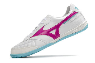 Men's Mizuno Morelia Sala Japn IC Indoor & Futsal Low-Tops Football Shoes - White/Pink/Blue
