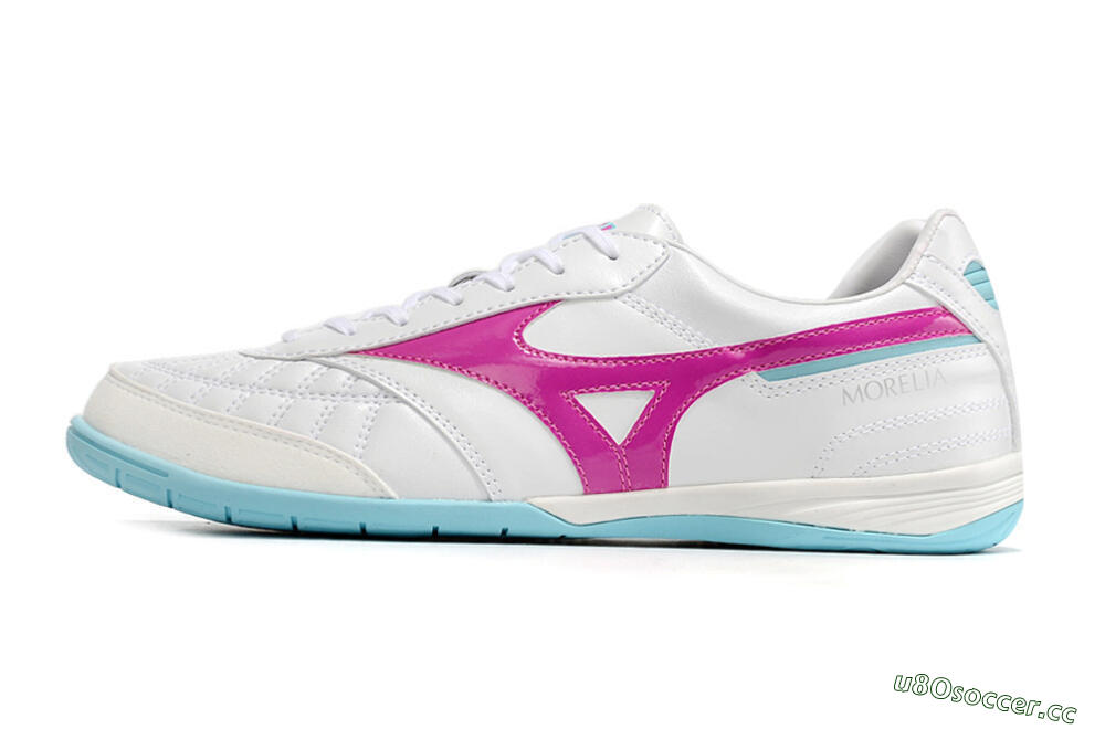 Men's Mizuno Morelia Sala Japn IC Indoor & Futsal Low-Tops Football Shoes - White/Pink/Blue 0
