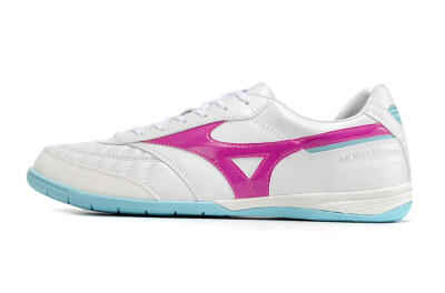 Men's Mizuno Morelia Sala Japn IC Indoor & Futsal Low-Tops Football Shoes - White/Pink/Blue