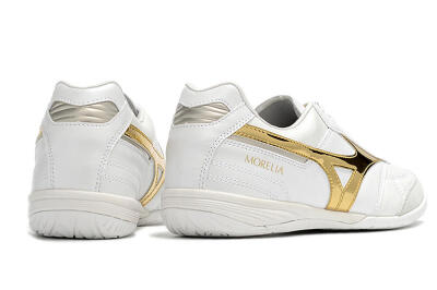 Men's Mizuno Morelia Sala Japn IC Indoor & Futsal Low-Tops Football Shoes - White/Gold