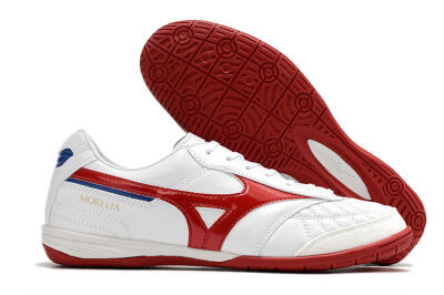 Men's Mizuno Morelia Sala Japn IC Indoor & Futsal Low-Tops Football Shoes - White/Red/Blue