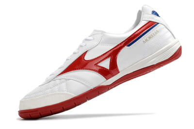 Men's Mizuno Morelia Sala Japn IC Indoor & Futsal Low-Tops Football Shoes - White/Red/Blue