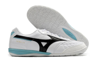 Men's Mizuno Morelia Sala Japn IC Indoor & Futsal Low-Tops Football Shoes - White/Black/Blue