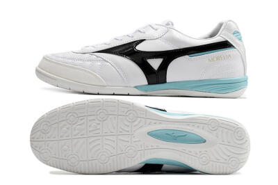 Men's Mizuno Morelia Sala Japn IC Indoor & Futsal Low-Tops Football Shoes - White/Black/Blue