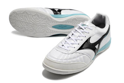 Men's Mizuno Morelia Sala Japn IC Indoor & Futsal Low-Tops Football Shoes - White/Black/Blue