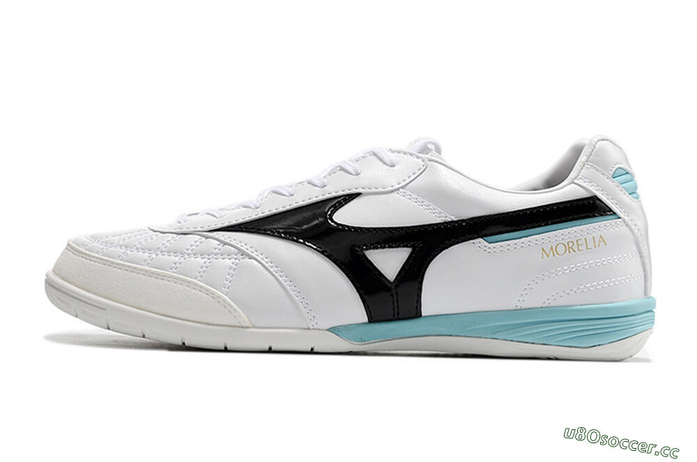 Men's Mizuno Morelia Sala Japn IC Indoor & Futsal Low-Tops Football Shoes - White/Black/Blue 0