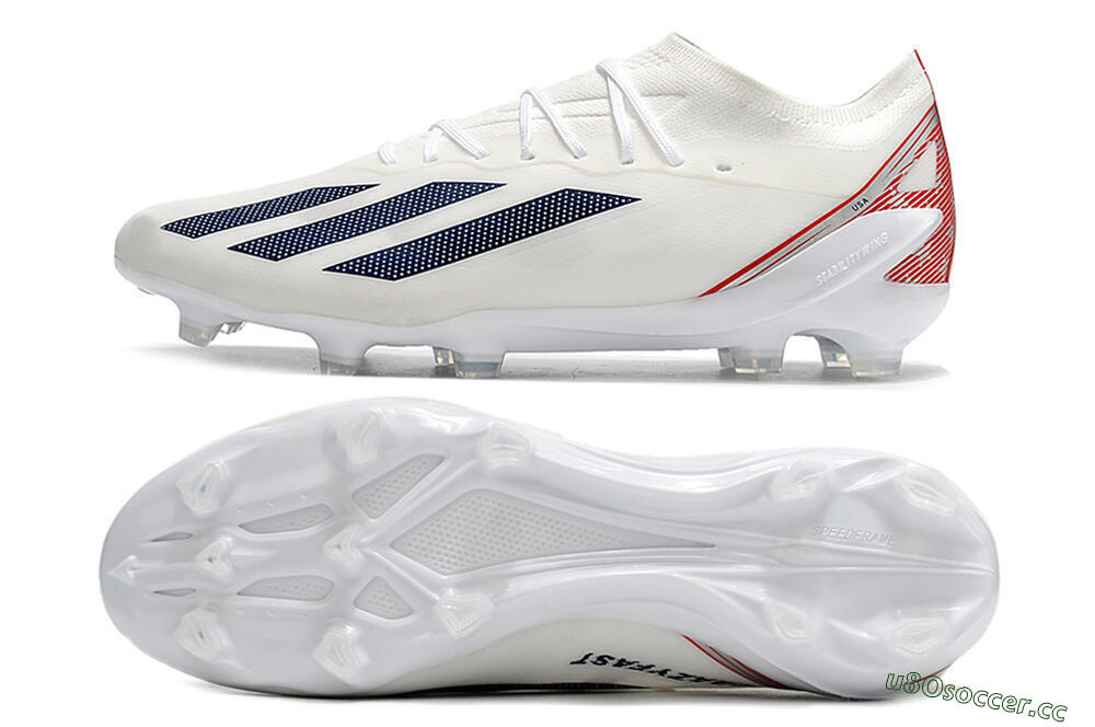 Men's Adidas X Speedportal.1 UAS FG Firm Ground Low-Tops Football Boots - White/Black/Red 1