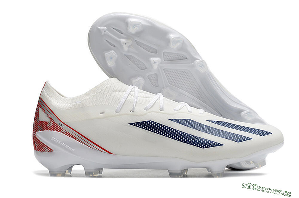 Men's Adidas X Speedportal.1 UAS FG Firm Ground Low-Tops Football Boots - White/Black/Red 2