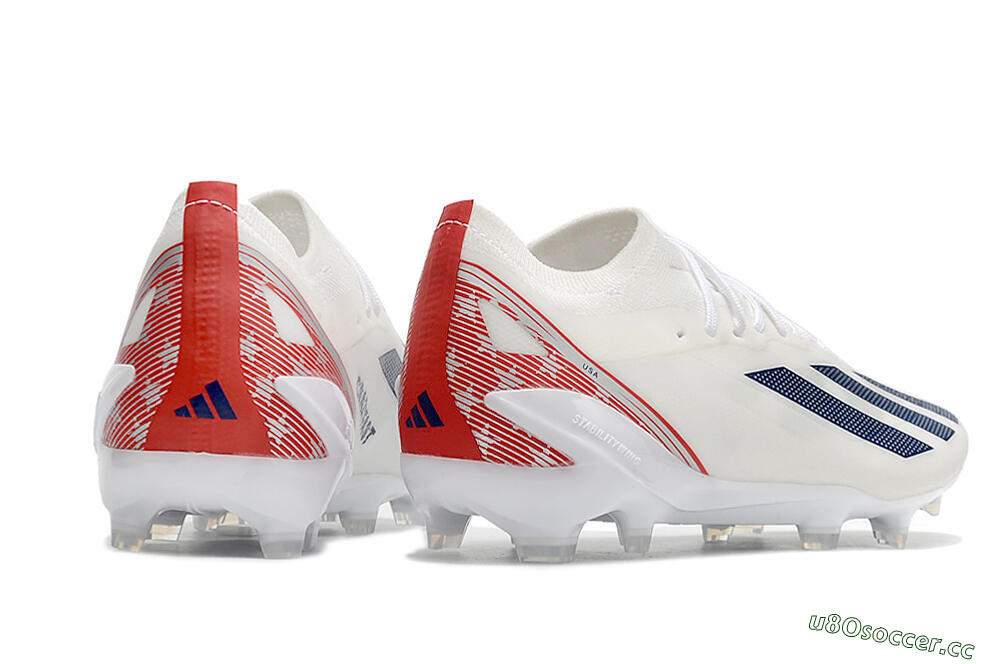 Men's Adidas X Speedportal.1 UAS FG Firm Ground Low-Tops Football Boots - White/Black/Red 6