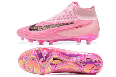 Men's Nike Phantom GX Elite DF Link FG Firm Ground High-Tops Football Boots - Pink/Black/Gold