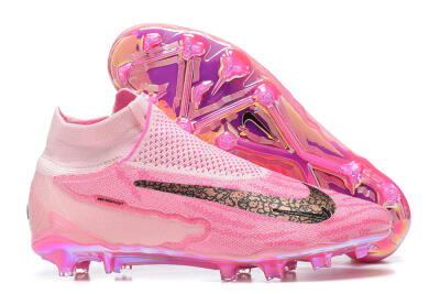 Men's Nike Phantom GX Elite DF Link FG Firm Ground High-Tops Football Boots - Pink/Black/Gold