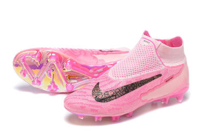 Men's Nike Phantom GX Elite DF Link FG Firm Ground High-Tops Football Boots - Pink/Black/Gold