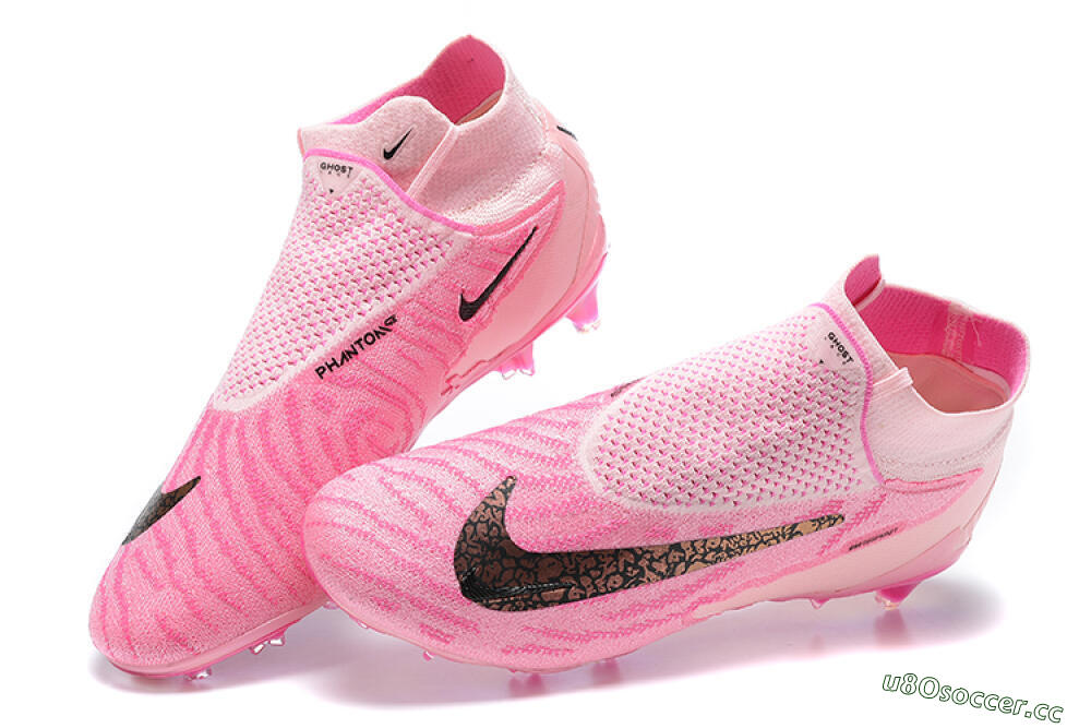Men's Nike Phantom GX Elite DF Link FG Firm Ground High-Tops Football Boots - Pink/Black/Gold 5