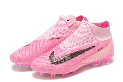 Men's Nike Phantom GX Elite DF Link FG Firm Ground High-Tops Football Boots - Pink/Black/Gold