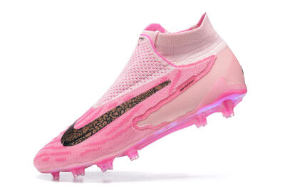 Men's Nike Phantom GX Elite DF Link FG Firm Ground High-Tops Football Boots - Pink/Black/Gold