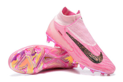Men's Nike Phantom GX Elite DF Link FG Firm Ground High-Tops Football Boots - Pink/Black/Gold