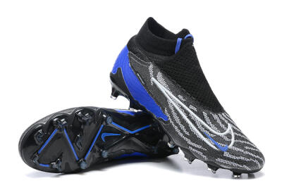Men's Nike Phantom GX Elite DF Link FG Firm Ground High-Tops Football Boots - Black/White/Blue