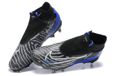 Men's Nike Phantom GX Elite DF Link FG Firm Ground High-Tops Football Boots - Black/White/Blue